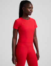 red short sleeve baby tee.